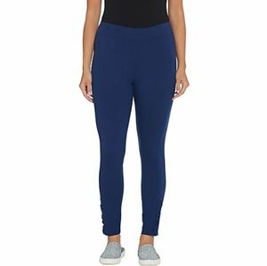 Denim and company pull on leggings  with ruching